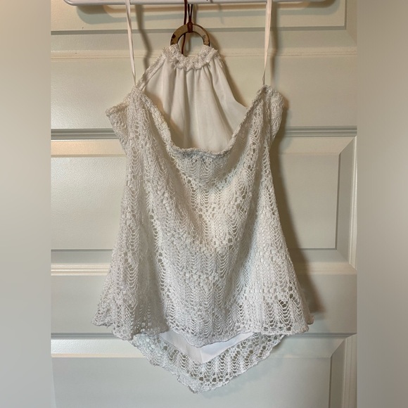 Y2k White lace halter top - Picture 4 of 6
